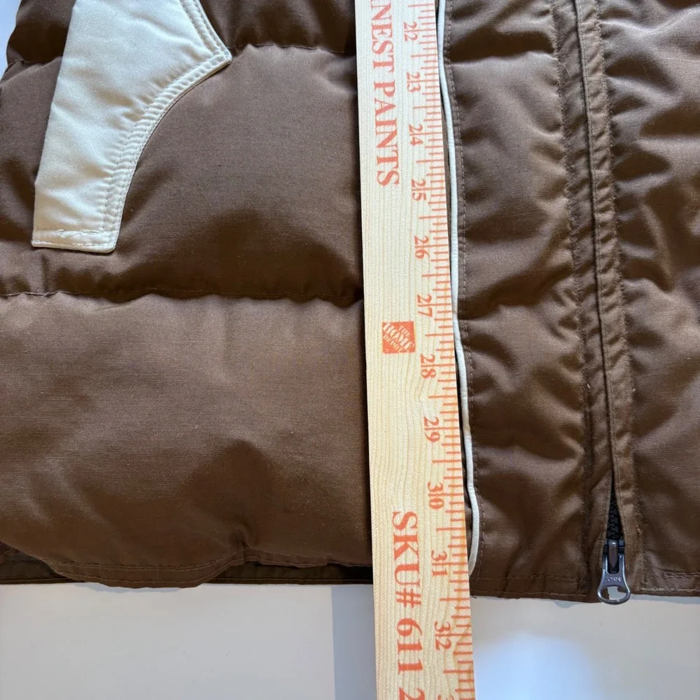 Vtg 70s‎ Comfy Goose Down Western Puffer Jacket Brown Mens M/L Womens XL Parka